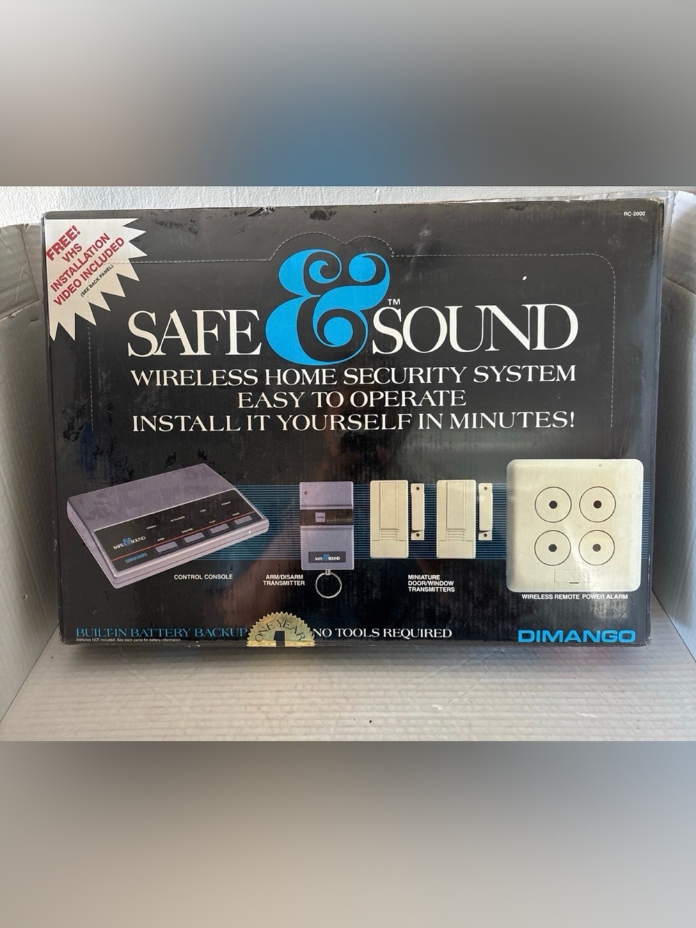 Vintage Dimango Safe and Sound Wireless Home Security System RC2000 Sealed